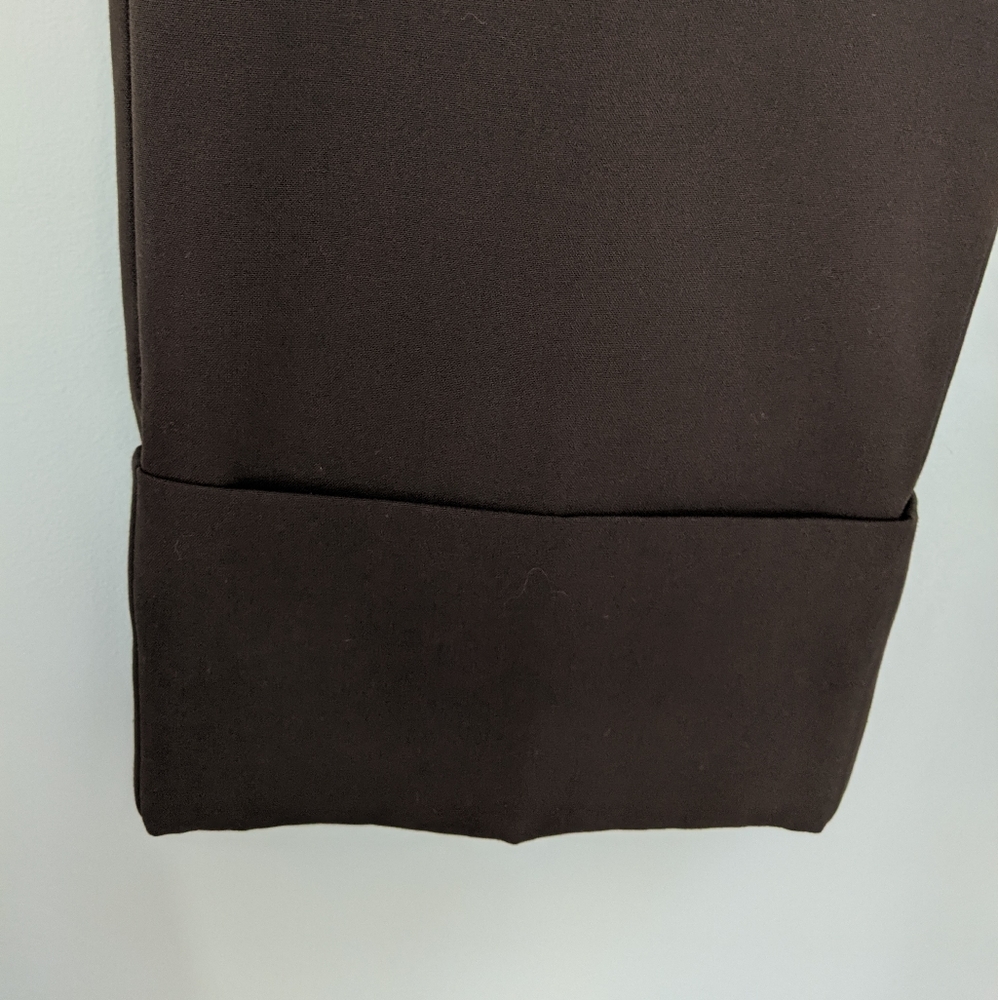 Women's Dark Brown Cropped Dress Pants - Picture 4 of 6